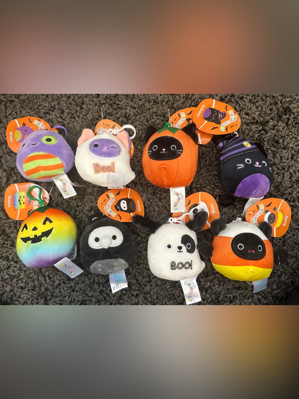 SQUISHMALLOW HALLOWEEN CLIP-ON 3.5" Blaze Emily Aldron Beau Set X8 NWT 2022 Lot